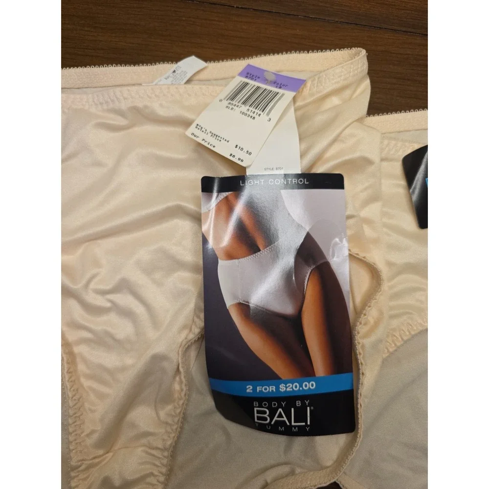VTG 2002 Bali 8701 Light Control Hi Cut Brief Panties XL Shapewear NOS Tags